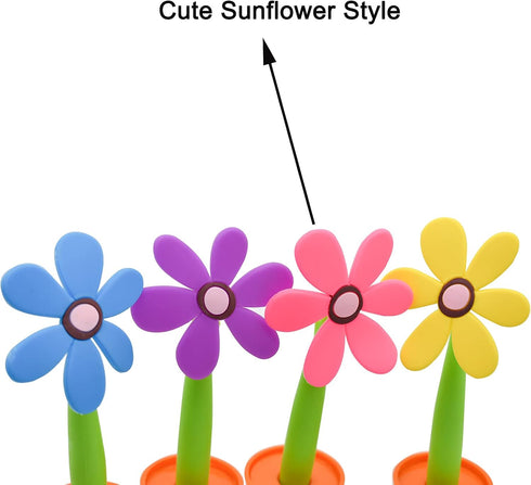 Maydahui 8PCS Flower Ballpoint Pens Set - Cute Creative Design with Plant Pot Stand for Student Party Gifts
