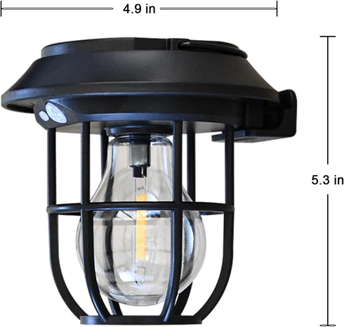 Sunfee 2 Pack Solar Lantern Wall Lights Fixtures with Motion Sensor, Solar Powered Porch Light, Vintage Hanging Solar
