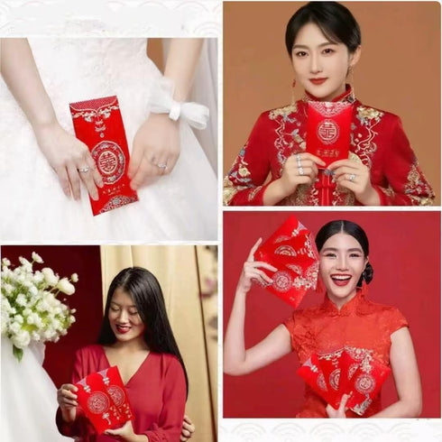 DEUDSORY 24Pcs Red Chinese Festive and Luck Money Red Envelope, Suitable for Wedding Celebrations
