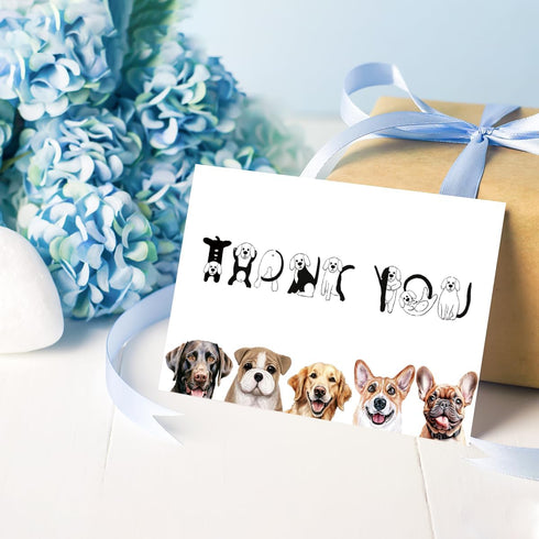 RUALOVE Cute Dog Thank You Card - Appreciation Gift for Friend, Teacher, Boss, Coworker or Dog Lover - Pun Veterinarian