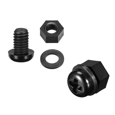 uxcell Nylon Screw Nut Washer Assortment Kit, M6x8mm Round Head Machine Screw Bolt Nuts, 20 Set