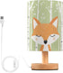 Fustylead Cute Fox Forest Cartoon Woodland Animal Bedside Table Lamps with USB Port