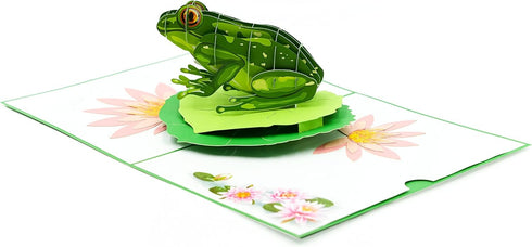 Green Frog Pop Up Card, Blank Frog Card with Envelope for Birthday, Kids Gift, Thank You, Get Well Soon