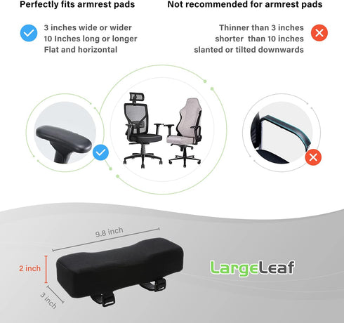 Extra Thick Ergonomic Office & Gaming Chair, 2-Piece Set with Memory Foam Armrest Pads