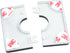 FDXGYH 2 Pcs 1.0 Inch ABS Wall Split Flange Self-Adhesive Tape Square Escutcheon Plate Cover for Faucet Decoration