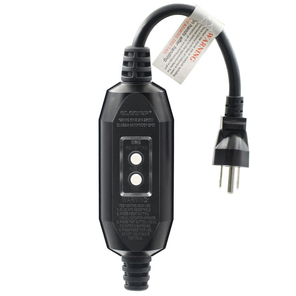 ELEGRP G1215CM G20CMR Auto-Monitoring GFCI Replacement Plug, 15 Amp Grounded, 3 Wires, UL Listed, Black