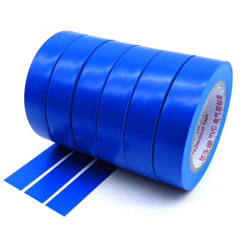 Maveek Electrical Insulation Tape, PVC Vinyl Electrical Tapes with Rubber Based Adhesive, 6 Rolls, Blue