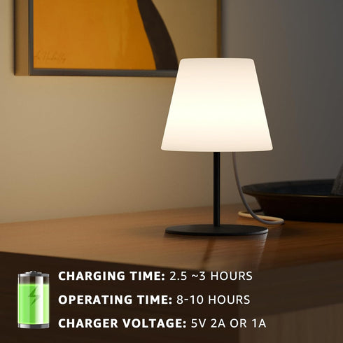 2 IP44 uuffoo Pcs Mini Shower Lamp Rechargeable Table Lamp, Cordless Desk Lamps Bathroom Lamp Touch Warm White and RGB