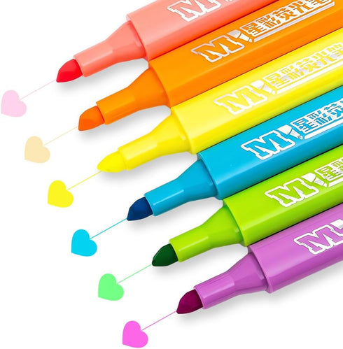 M&G 6 Pcs Cute Highlighters - Multicolor No Bleed Quick Dry Chisel Tip for School, Office, Bible, Notes
