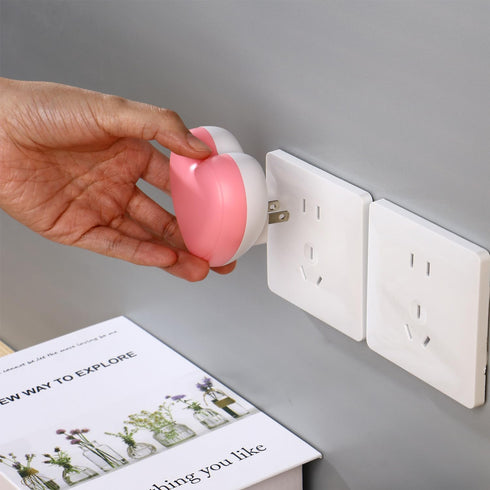 INZU Cute Night Light, Heart Night Light for Kids, LED Nightlight with Auto Dusk to Dawn Sensor, Nightlight Plug into