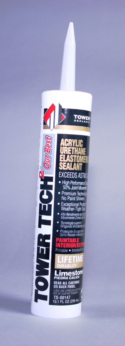 Tower Tech 2 Acrylic Urethane Elastomeric Sealant, 10.1 fl oz, Limestone