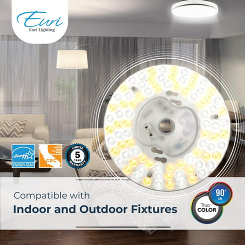 Euri Lighting EMP-2000cec-20 Dimmable LED Light Engine, 6.69" Diameter, 20W (120W Equal), 1800lm, 3000K, 4000K, 5000K
