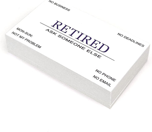 RXBC2011 Retirement Card, Funny Retirement Gift (Pack of 50 with Stainless Steel Case) for Retired Men, Women, Coworkers