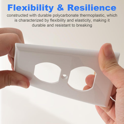 Duplex Wall Plates, Electric Receptacle Outlet Cover, 1-Gang Standard Size 2.76"W x 4.5"H, Glossy White (20 Pack)