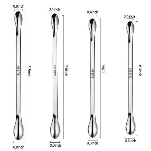 22 Pieces Stainless Steel Lab Spatula Micro Scoop Set, Mixing Spatula for Powders Gel Cap Filler
