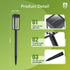 2 Packs 3000K Philips Solar Pathway Lights Outdoor, Glass Metal Led Garden Landscape Lightings, Warm White, Waterproof