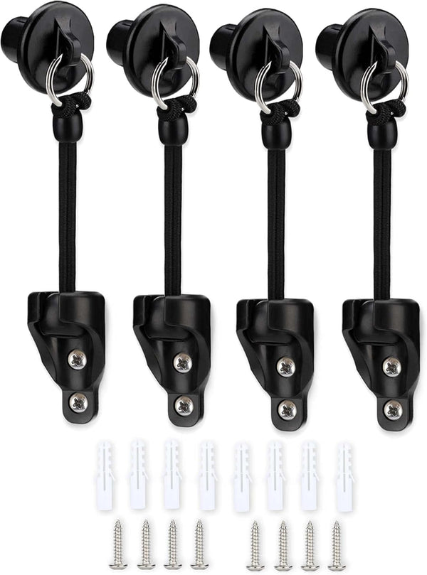 Bungee Kit and End Cap, Shade Tie Downs (2 Set, Black) Compatible with Coolaroo Outdoor Roller Sun Shade Replacement
