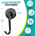DIYMAG Black Magnetic Hooks, 40LBS Strong Magnetic Hooks Heavy Duty, Strong Magnet Hooks with Metal Hanger for Hanging Refrigerator Home Kitchen Office, 4Pack by DIYMAG