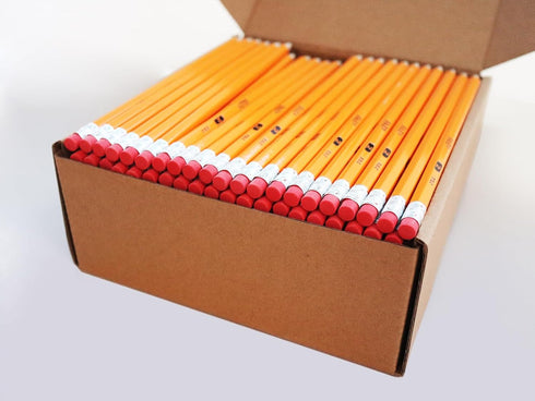 S & E TEACHER'S EDITION Woodcased #2 Pencils, Pre-sharpened Bulk Box with 200 Count Yellow Pencils