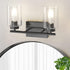 2 Bulb) Aipsun Light Matte Black Vanity Light Vintage Wall Sconces Lighting, Industrial Wall Light Fixture for Bathroom