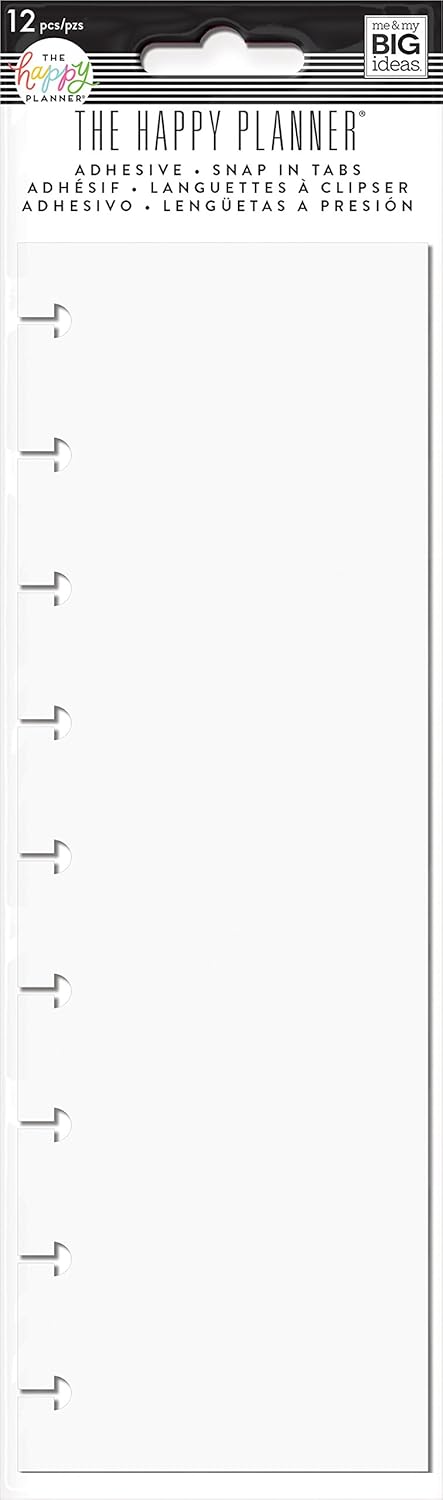 Happy Planner Medium Adhesive Snap-in Tabs, 12/Pkg