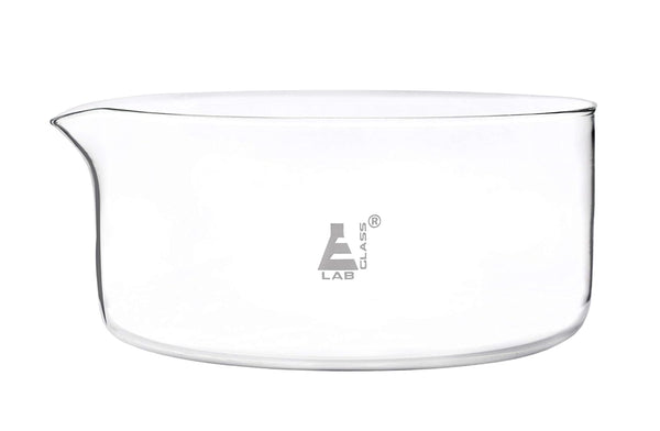 EISCO Crystallizing Dish, 3500ml Flat Bottom with Spout, Borosilicate 3.3 Glass for Laboratory and Kitchen Use
