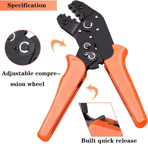Tnisesm SN-48B Ratcheting Wire Crimper Tools, AWG 26-16 (0.5-1.5mm ) for Open Barrel Terminals