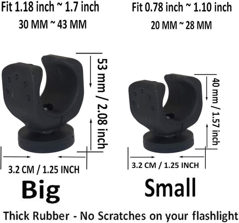 Pmsanzay 4 PackTwo Magnetic Base Mount, Flashlight Mounting Brackets, Strong magnets and Flexible clamp, Round Base