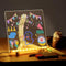 CAPOT Acrylic Dry Erase Board with Light, 5.9 X 5.9”, Glow Memo LED Letter Message Board with 7 Color Pen