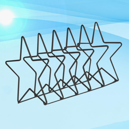 SUPVOX Iron Wire Star Shaped Bookend Desk Organizer Iron Art Display Easel Black Desktop Magazine Holder for Office