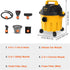 VEVOR Wet Dry Vac, 2.6 Gallon, 2.5 Peak HP Portable Shop Vacuum with Blowing Function, Attachments Storage,