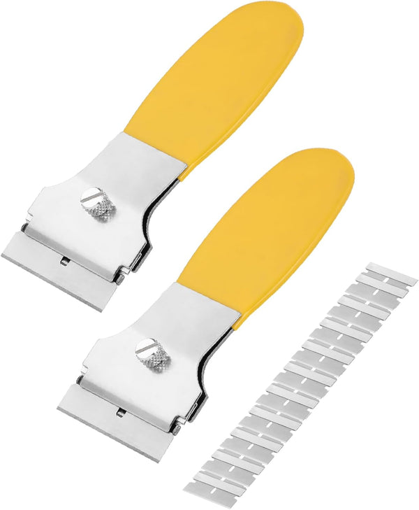 Bates- Razor Blade Scraper Set, 2 Pack, Yellow, Locking Razor Scraper Set