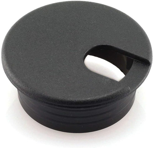 HJ Garden 8pcs Desk Wire Cord Cable Grommets, 1-1/2 inch Hole Cover for Office PC Desk, Black Plastic
