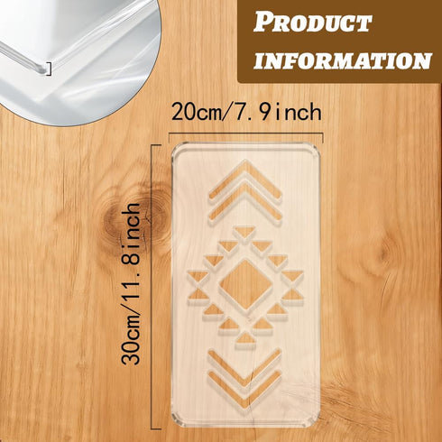 7.87x 11.81 inch Aztec Pattern Router Template Acrylic Router Template for Woodworking Drawing Inlay Templates for Wood