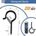 20 2.2 Inches, ADIIL PCS Q Hanger Hooks with Safety Buckle, Windproof Screw Hooks for Hanging Outdoor String Lights