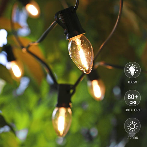 Bulbs, C7 Bulb E12 Bulbs, 0.6W 7W, 2200K, 50LM. 50 Count (Pack 1) KGC LED Night Light Shatterproof Replacement Led
