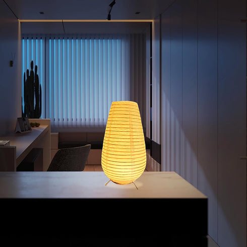 10 Inch Cozy Battery Operated Lamp, Cute Paper Lamp, Accent Table Lamp, Small Tabletop Night Light for Bedroom Living