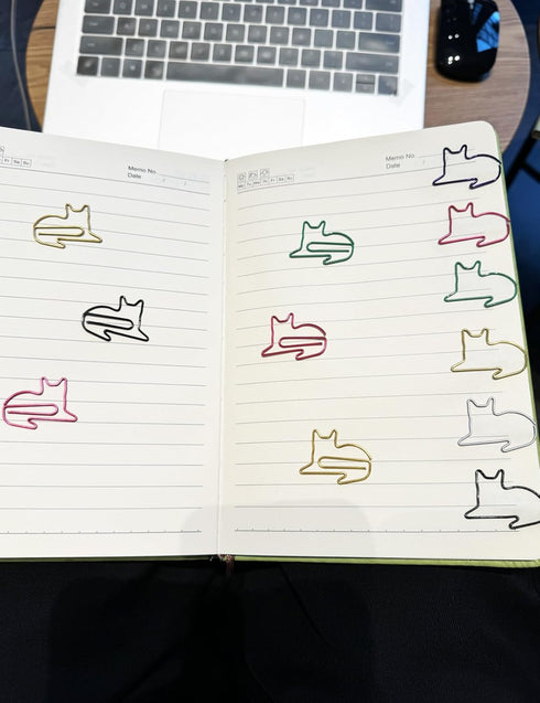 Cute Paper Clips, 65 pcs Cat Shaped Bookmarks, Fun Office Supplies Gifts for Cat Lovers, Students, Teachers