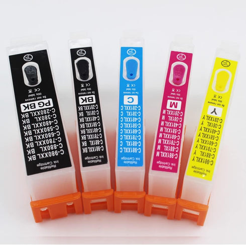 UP PGI-280XL CLI281XL Empty Refillable Ink Cartridge, Compatible for Canon PIXMA TS6120 TS6220 Series with Permanent