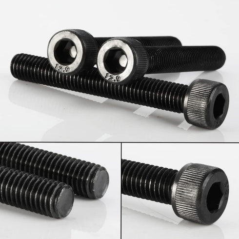 M8-1.25 x 30mm Socket Head Cap Screws, Allen Socket Drive, 12.9 Alloy Steel, Full Thread, Black Oxide, 20 PCS