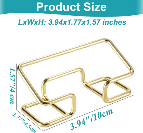 Business Card Holder for Desk, Modern Display Stand, Desktop Organizer, 1 Pack, Gold
