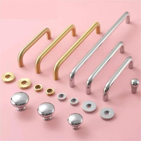 QQKIQPZB Chrome Long Furniture Handles Wardrobe Kitchen Cupboard Cloakroom Bedside Cabinet Handle 1Pcs(Orange)