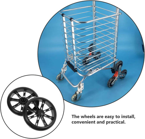 6.10 Inch Replacement Grocery Cart Wheels Heavy Duty Pu Utility Cart Wheels with Sturdy Construction and Climbing