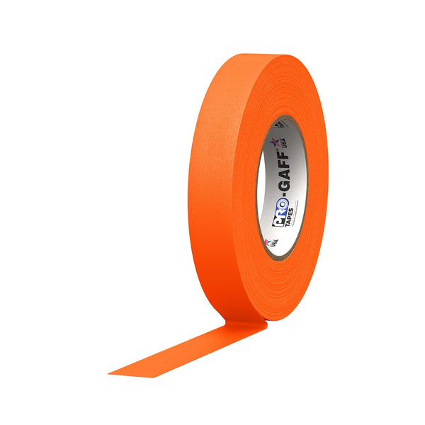 ProTapes Pro Gaff Premium Matte Cloth Gaffer's Tape, 1" Width, 50 yds Length, Fluorescent Orange