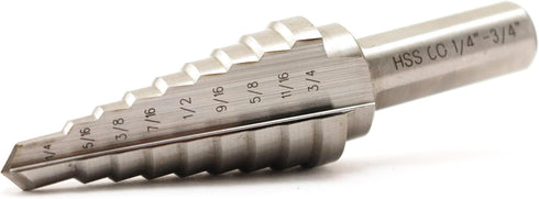 TEMO M35 Cobalt Double Flute Step Drill, 9 Size, 1/4 Inch To 3/4 Inch, 3/8 Inch Shank