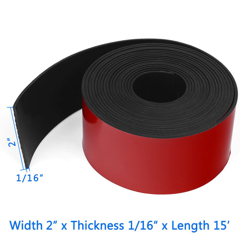 WochiTV Adhesive Solid Rubber Strips, 2" Wide x 1/16" Thick x 180" Long Self Stick Black Neoprene Rubber Rolls Perfect for DIY Insulation Cushion Gasket, Sealing, liner, Weather Striping