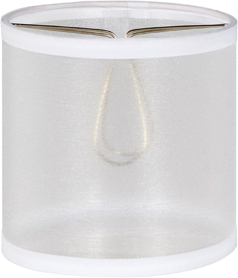 Aspen Creative 31404 Small Clip-On Drum Lamp Shade in Silver, 5" Top x 5"