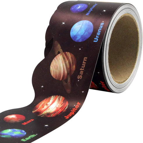 Space Bulletin Board Border, Outer Space Planet Borders for Classroom Decorations, 36ft Solar System Trim
