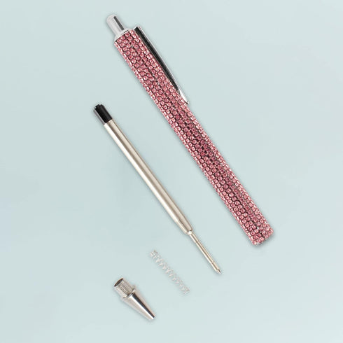 HOCE 3 Pcs Rhinestone Bling Metal Ballpoint Pens, 0.7mm Black Ink, Gift Pens for Christmas, Bridesmaid, Birthday