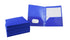 School Smart 2-Pocket Poly Folders with 3-Hole Punch, Blue, Pack of 25
